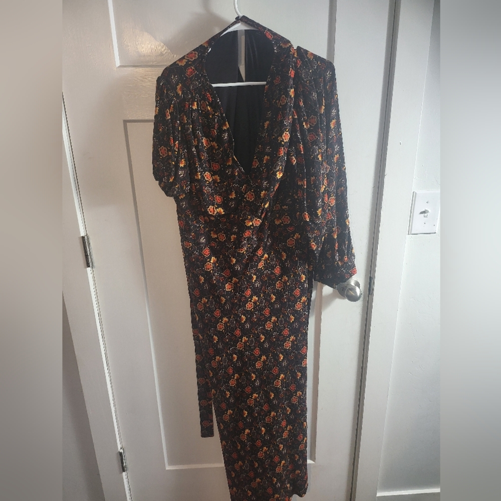 Lane bryant, sz 14, Floral Brown Maxi Dress - Picture 4 of 4
